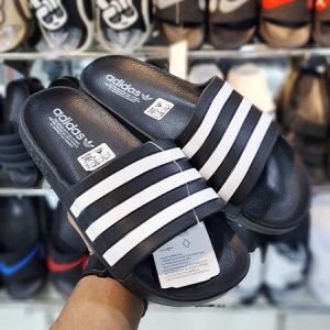 Adidas 3-Stripe Unisex Casual Slides - Black